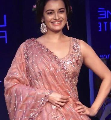 Dia Mirza- Gorgeous Indian Diva in Pink Lehenga at Lakme Fashion