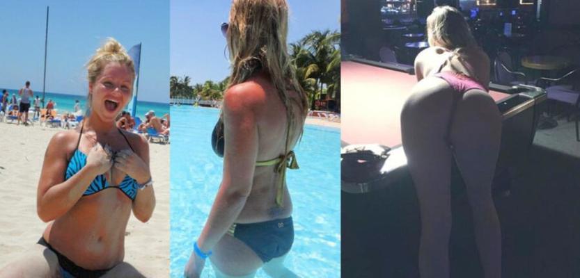 Sarka Kantorova Stripper desce para biquíni fio dental