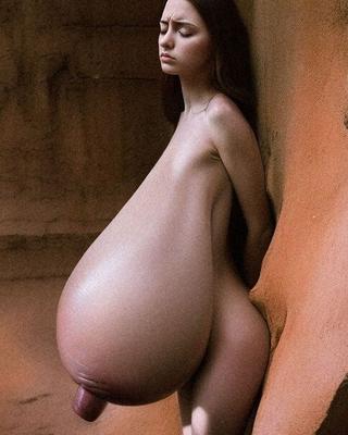 抽象的な巨乳アート