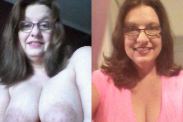 Nerdige fette MILF hat große Titten und riesige Nippel