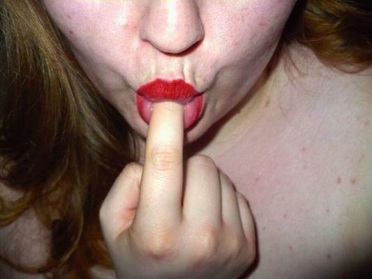 Oral and red lipstick