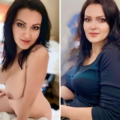 Beauté brune aux gros seins