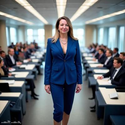 Conferência de terno azul