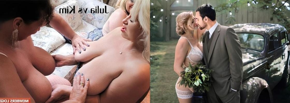 Blonde Newly Wed Gets A Surprise! Kim Massages Julias Huge Tits