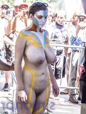 Big saggy udders (bodypaint)