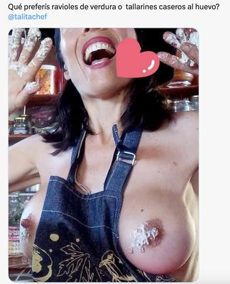 Talita Chef muestra sus tetas. 