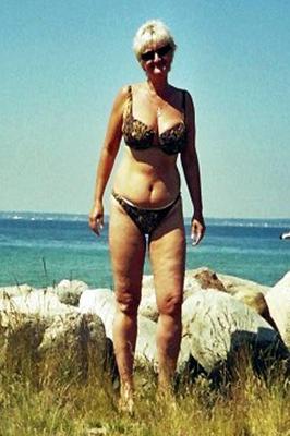Posing in tiger bikini