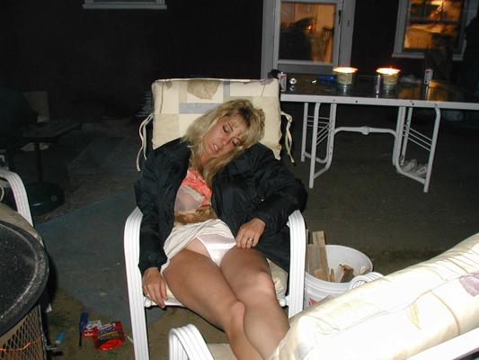 Passed out drunk girl outdoors 