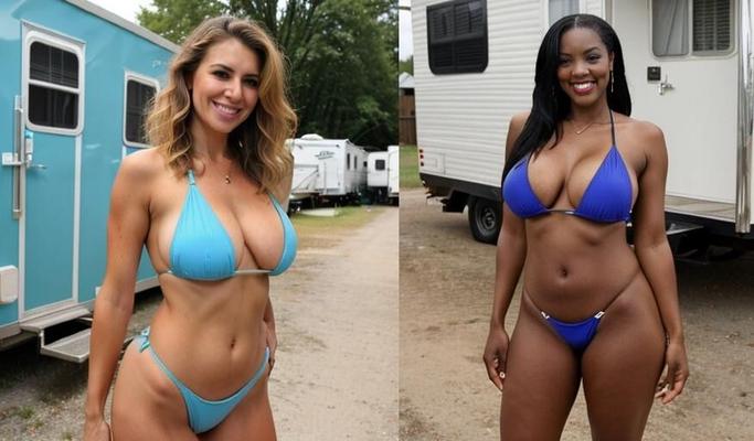 Interracial Lesbian aus Texas Julia (Ukraine) gegen Carly (USA)